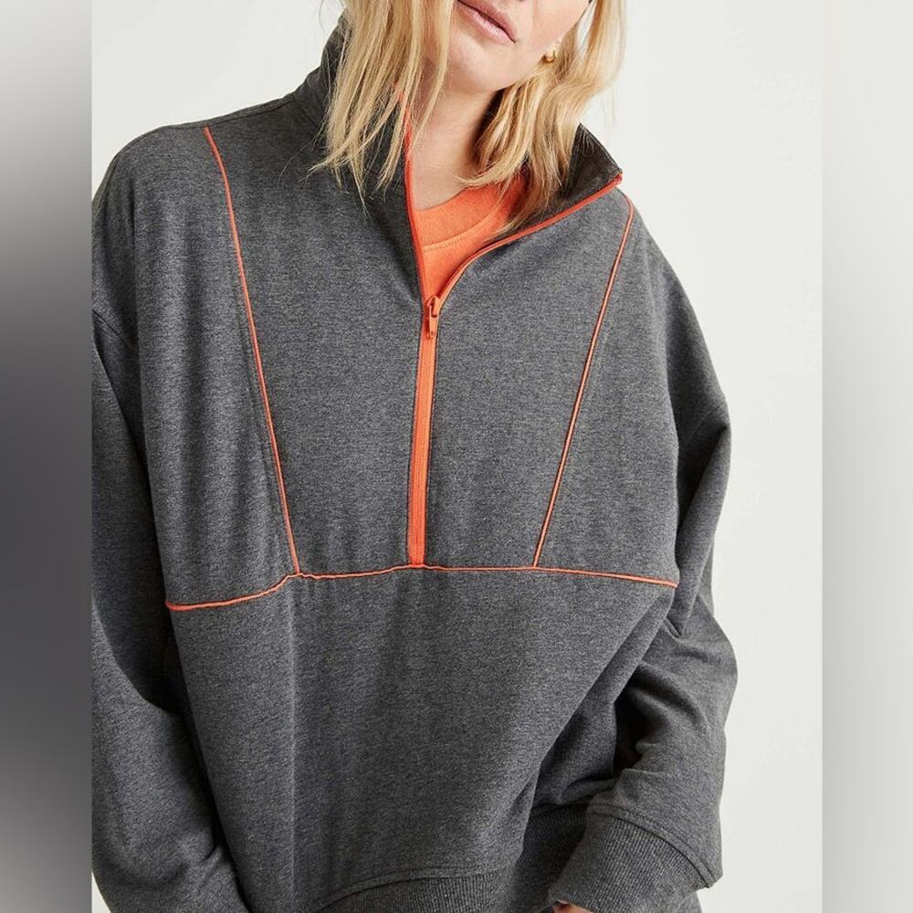 Richer Poorer Half Zip Mock Neck Sweatshirt-Women Size S